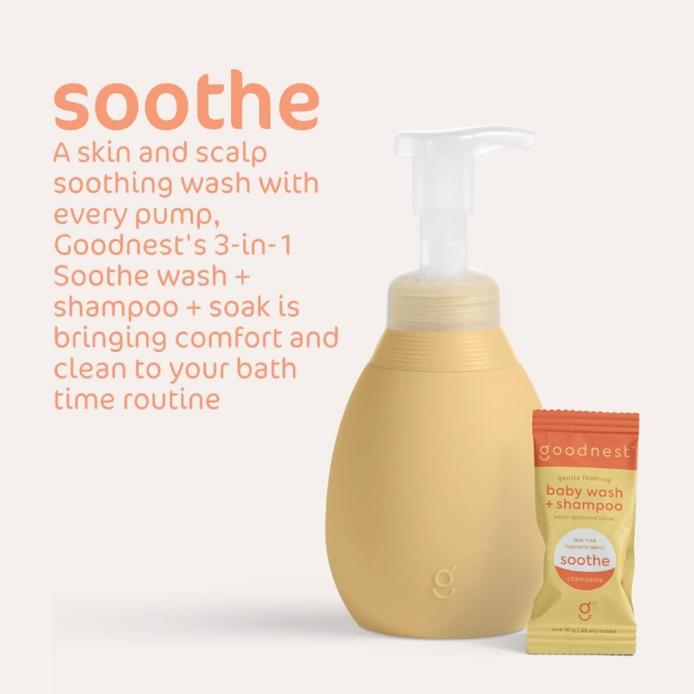 Goodnest Baby wash & shampoo Tablet + Reusable Pump Bottle (12oz) - Picture 3 of 6